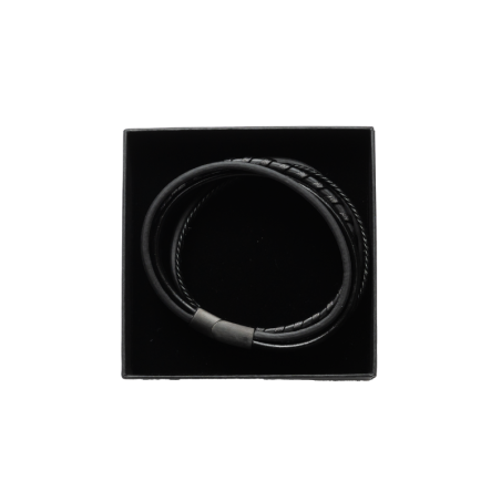 PULSERA PIEL NEGRA