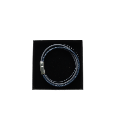 PULSERA PIEL AZUL