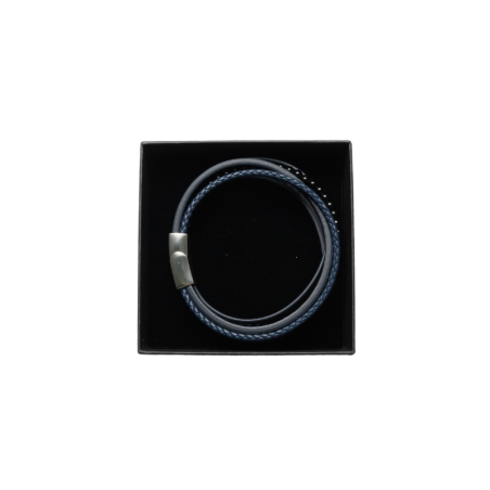 PULSERA PIEL AZUL