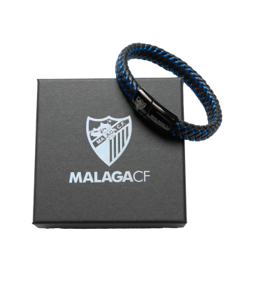 PULSERA PIEL NEGRA/AZUL