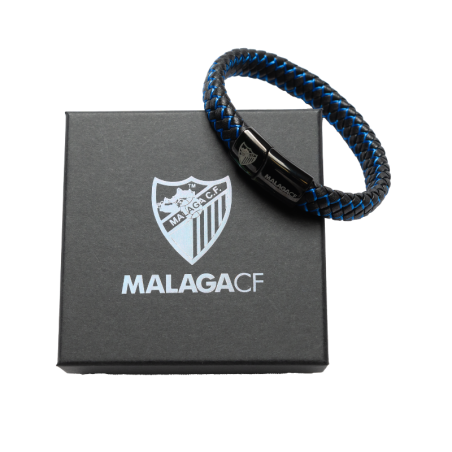 PULSERA PIEL NEGRA/AZUL