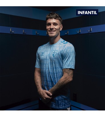 MALAGA CF OFFICIAL PREMATCH LETTERED T‑SHIRT 2025/26 –JUNIOR–
