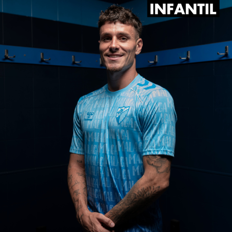 CAMISETA OFICIAL PREMATCH LETRAS MALAGA CF 2025/26 -INFANTIL-