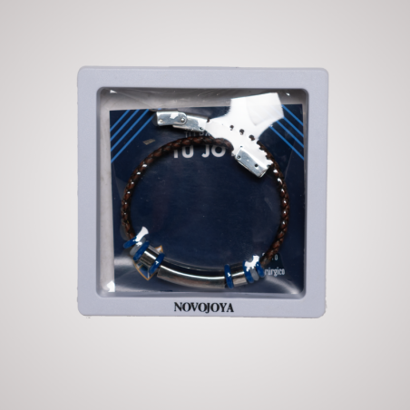 PULSERA ACERO Y CUERO MALAGA CF