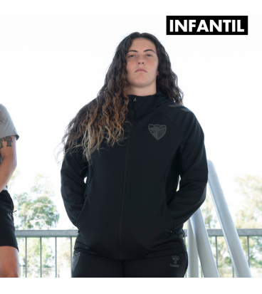 SUDADERA TRAVEL NEGRO MALAGA CF -INFANTIL-
