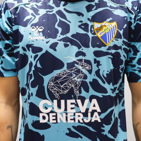 MALAGA CF OFFICIAL PREMATCH NAVY BLUE T-SHIRT 2025/26 -JUNIOR-