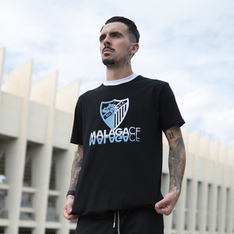 CAMISETA CHARACTERS ALGODÓN NEGRA MALAGA CF