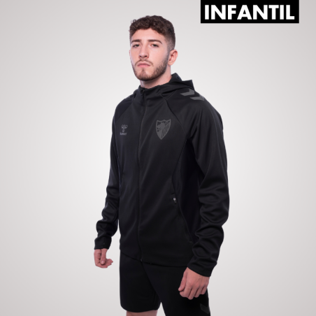 SUDADERA TRAVEL NEGRO MALAGA CF -INFANTIL-