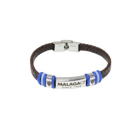 PULSERA ACERO Y CUERO MALAGA CF