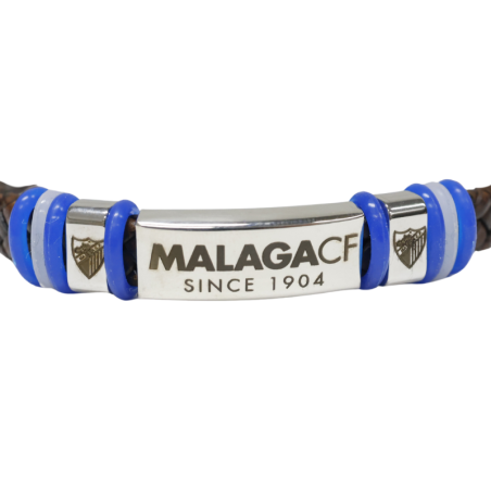 PULSERA ACERO Y CUERO MALAGA CF