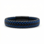 PULSERA PIEL NEGRA/AZUL MALAGA CF