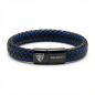 PULSERA PIEL NEGRA/AZUL MALAGA CF