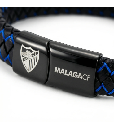 PULSERA PIEL NEGRA/AZUL MALAGA CF