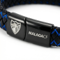 PULSERA PIEL NEGRA/AZUL MALAGA CF