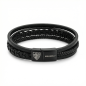 BLACK LEATHER BRACELET MALAGA CF