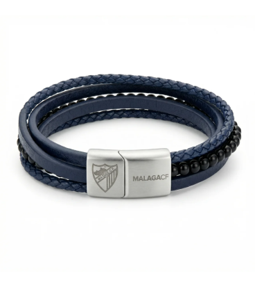 BLUE LEATHER BRACELET MALAGA CF