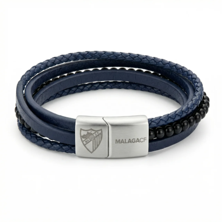 BLUE LEATHER BRACELET MALAGA CF