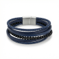 BLUE LEATHER BRACELET MALAGA CF