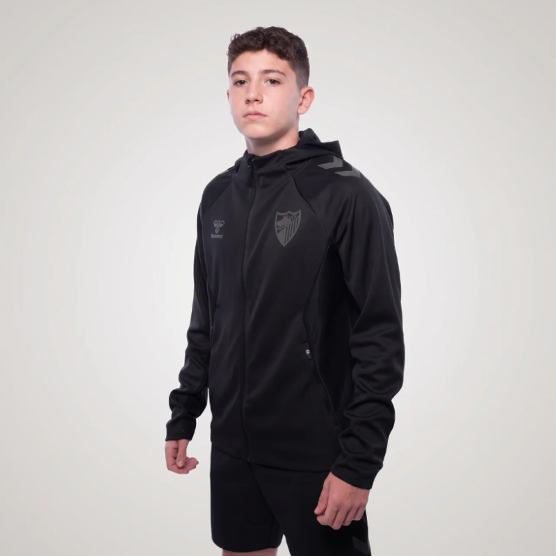 BLACK TRAVEL HOODIE MALAGA CF -JUNIOR-