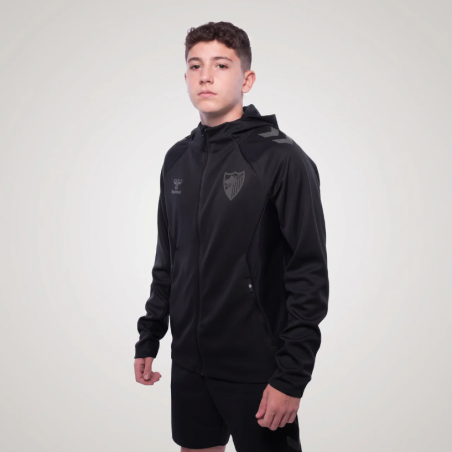 SUDADERA TRAVEL NEGRO MALAGA CF -INFANTIL-