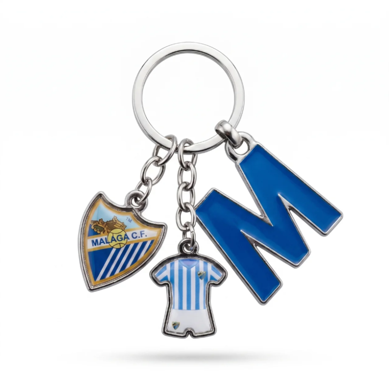LETTER+T-SHIRT+BADGE KEY-RING MALAGA CF