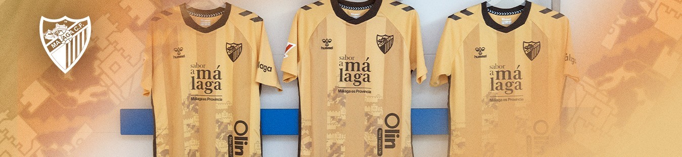 camiseta oficial infantil del Málaga CF 3A